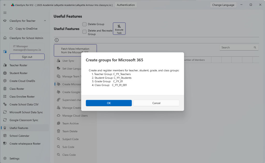 class groups for Microsoft Teams