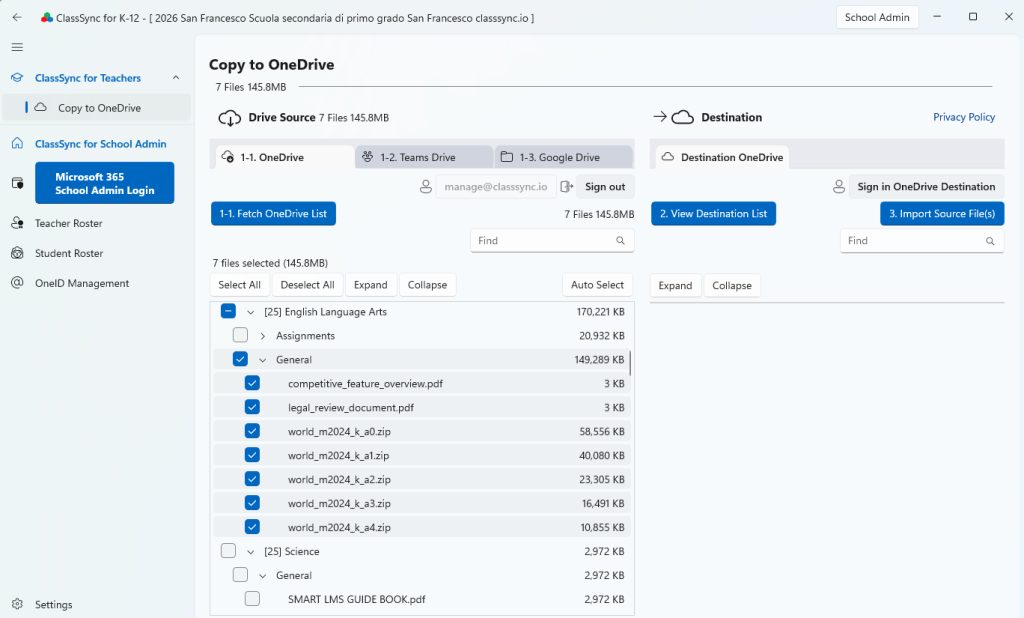Cross-tenant OneDrive to OneDrive file copy with ClassSync Mover